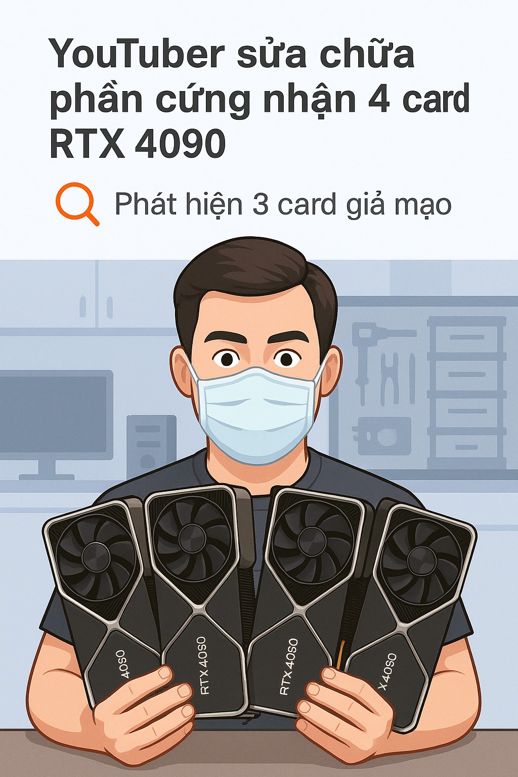 Người đàn ông hoang mang khi phát hiện 3 trong 4 chiếc card đồ họa RTX 4090 là hàng giả - Ảnh 1.